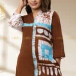 Long Batik Dress - Brown with design