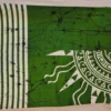 Batik Sarong for Men - Green with Sun Motif