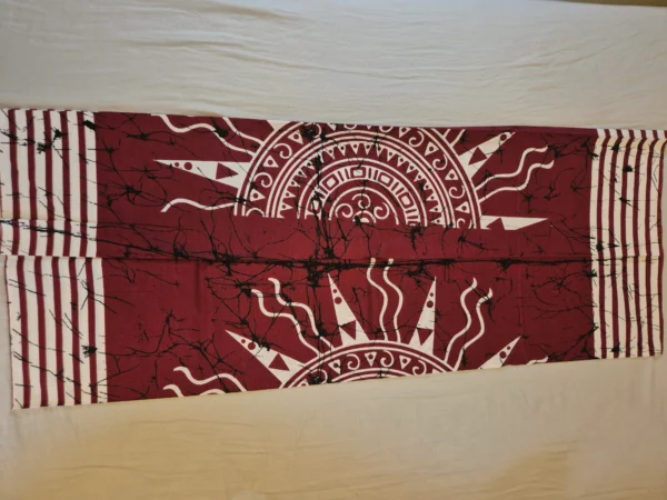 Batik Sarong for Men – Dark Maroon with Cultural Motif