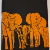 Batik Sarong for Men – Black with orange Elephant Print
