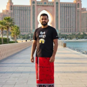 Batik Men’s Sarong (Red with minimal design)