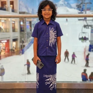 Batik Boys’ Shirt and Sarong (BLUE)